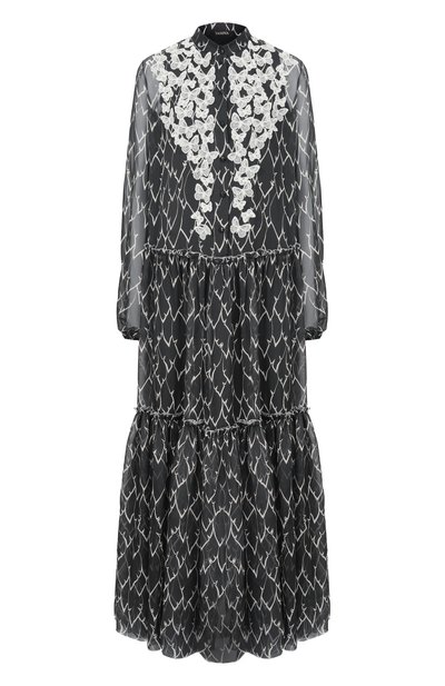 Black chiffon dress with butterflies