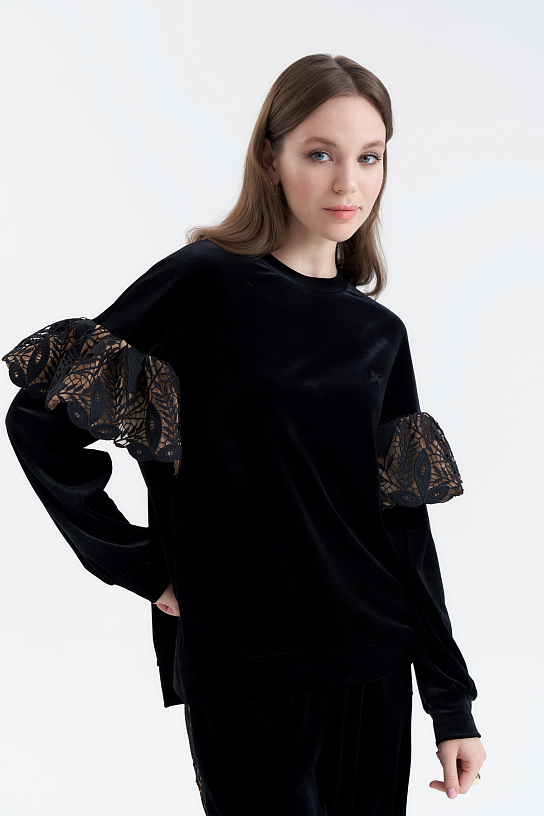 Black velvet suit
