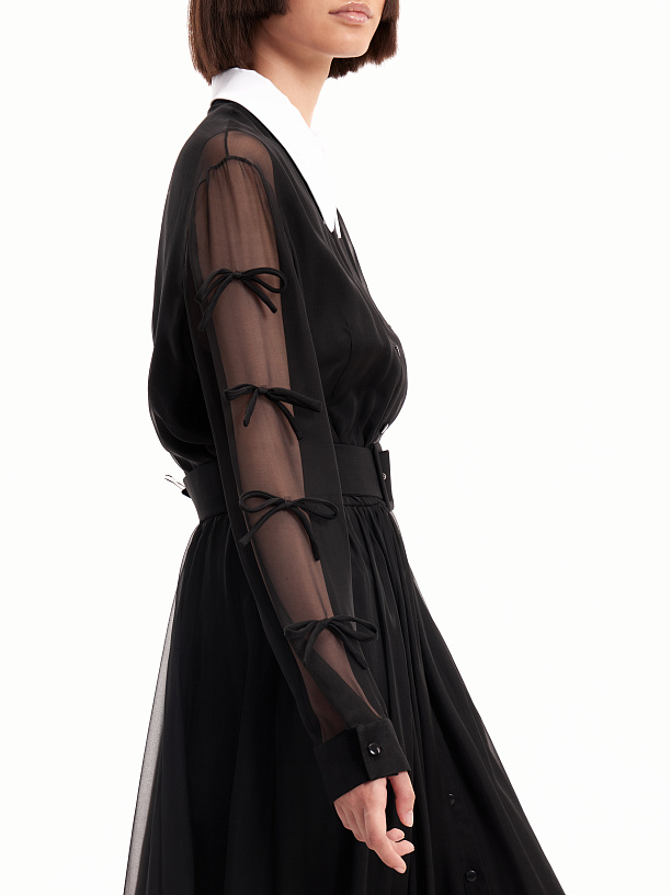 Black chiffon dress