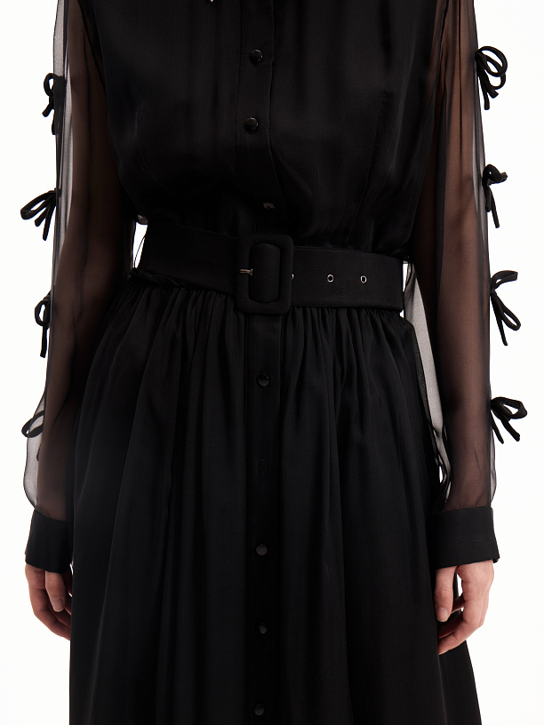 Black chiffon dress