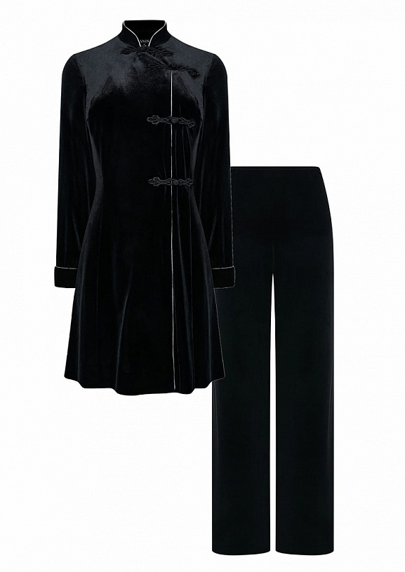 Black velvet suit