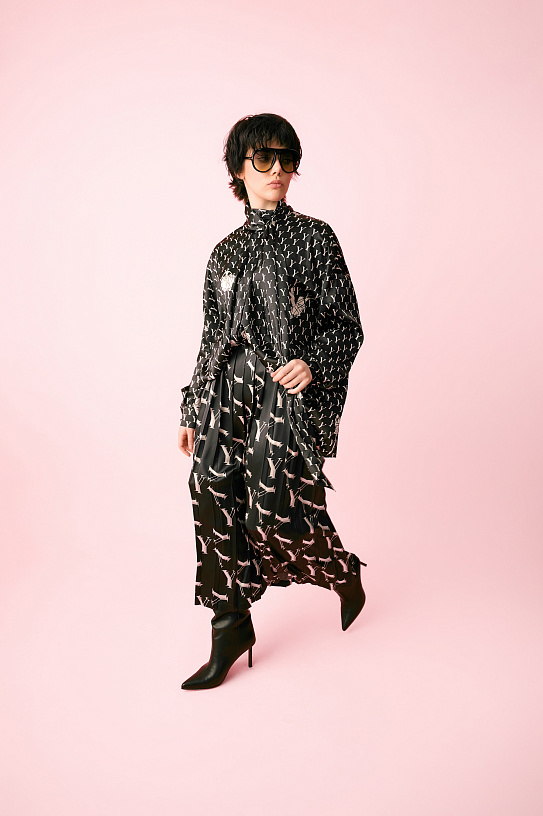 Silk dress with original print