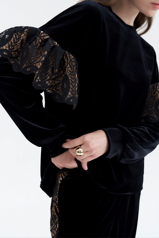 Black velvet suit
