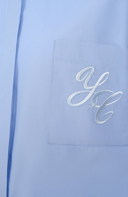 Blue shirt with voluminous sleeves
