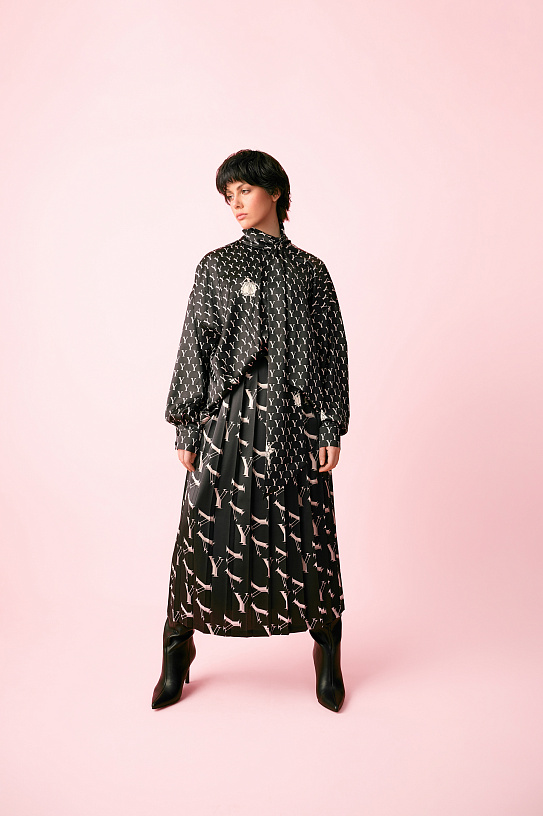 Silk dress with original print