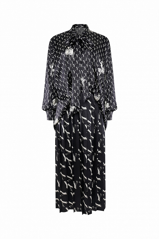 Silk dress with original print