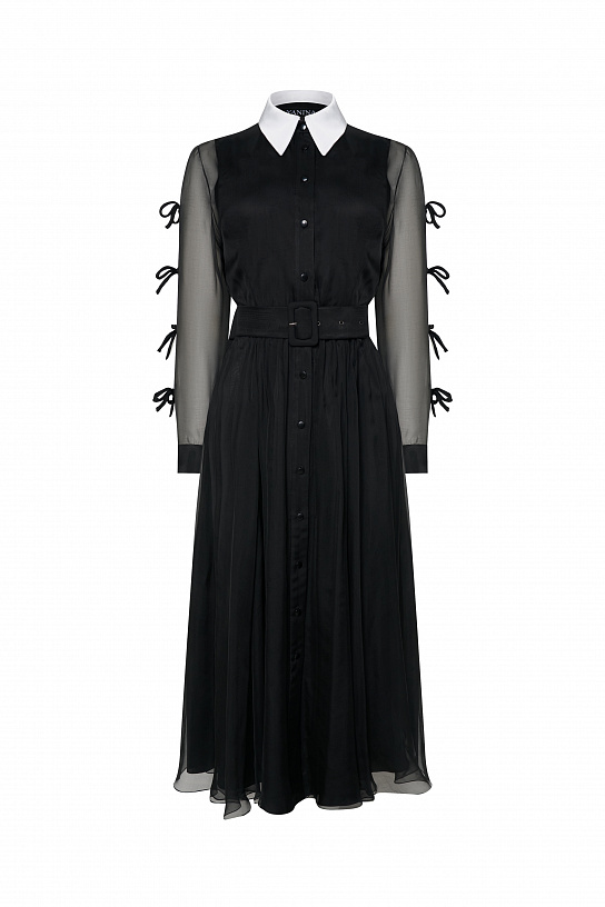 Black chiffon dress