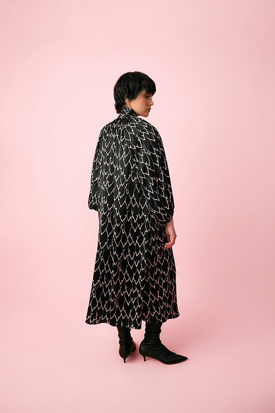 Silk dress with original print