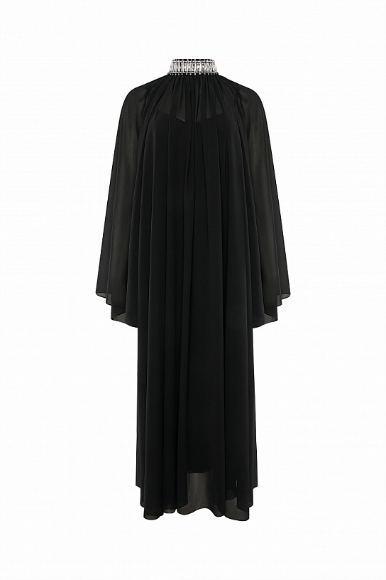 The dress is black