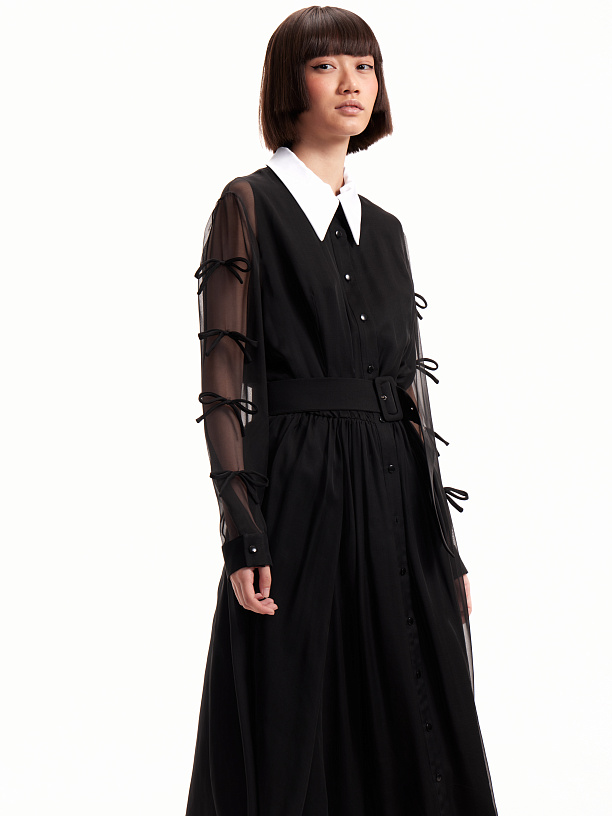 Black chiffon dress