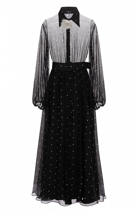 Black chiffon dress