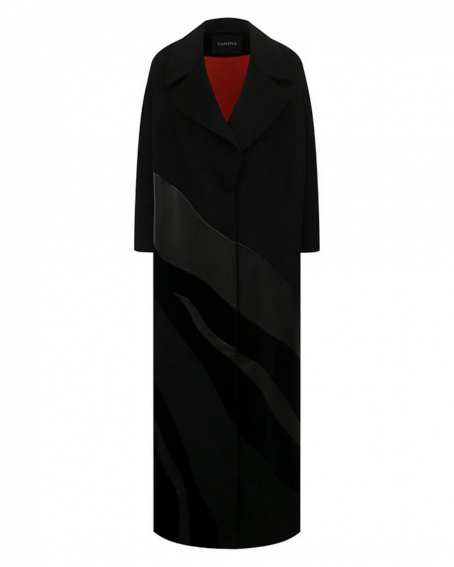 Wool coat with applique