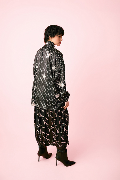 Silk dress with original print