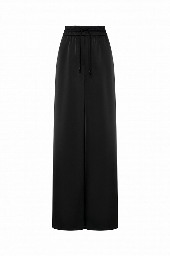 Black eco-leather trousers